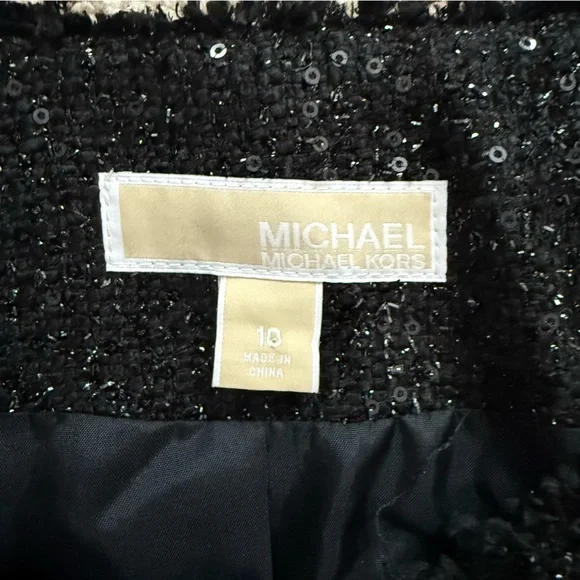 Michael Kors black sequin tweed blazer jacket - Picture 7 of 9